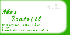 akos kratofil business card